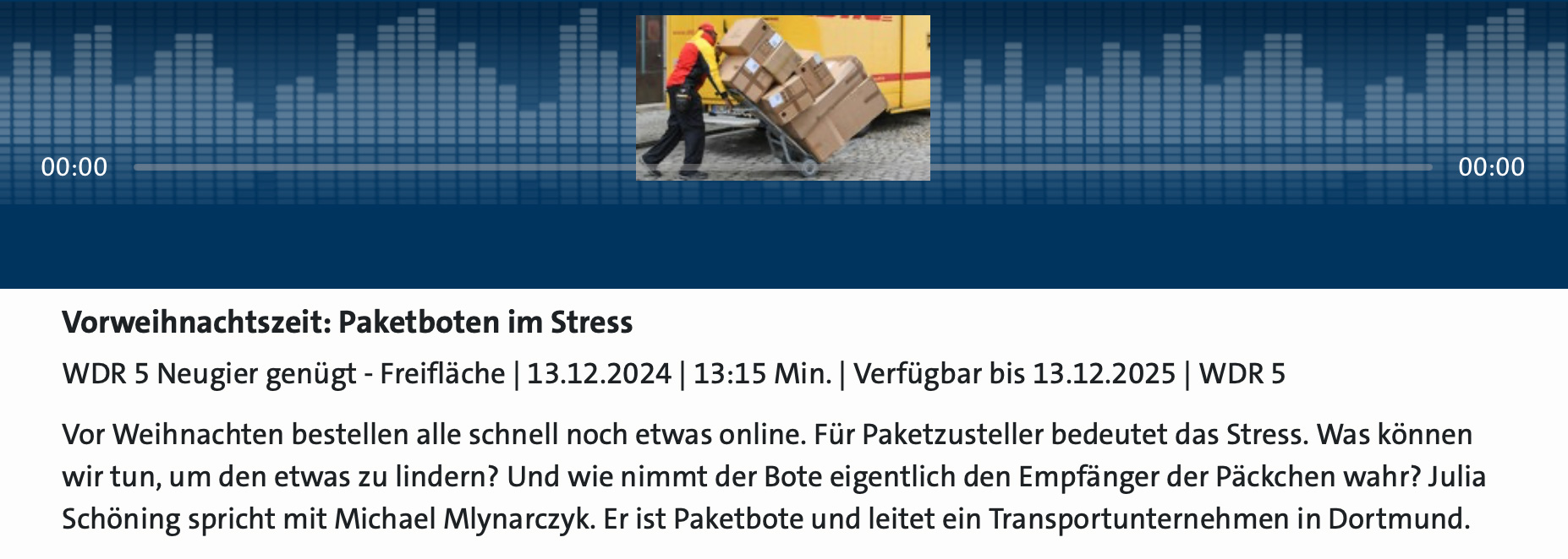 WDR 5 Vorweihnachtszeit